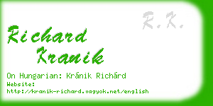 richard kranik business card